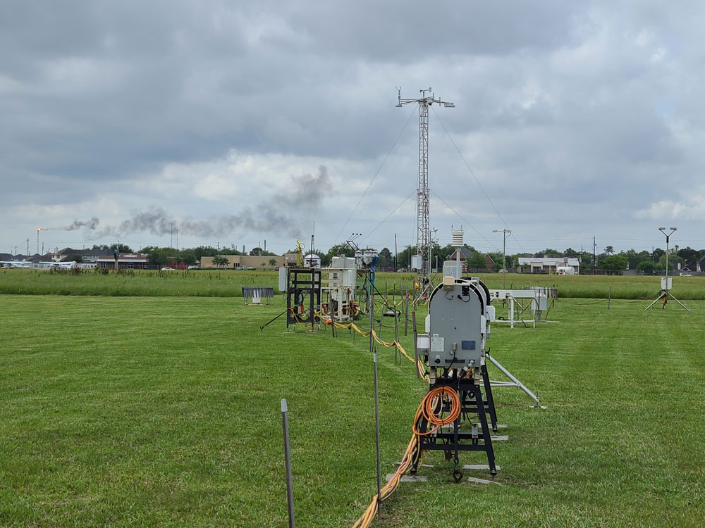 As ARM instruments collect data in La Porte, Texas, a plume wafts from a chemical plant.