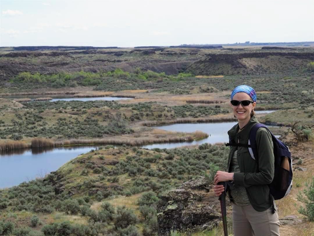 Susannah Burrows poses at the Columbia National Wildlife Refuge in Washington state.