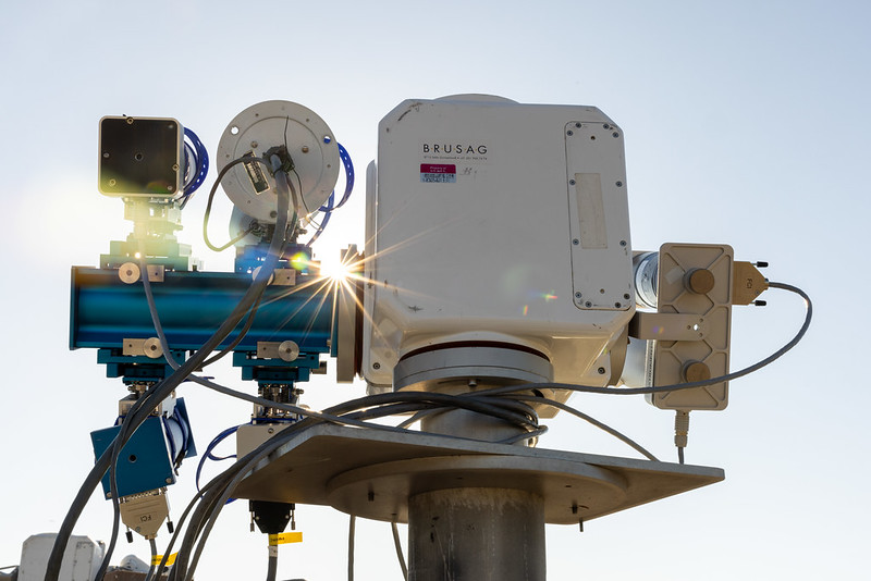 A close-up of a solar tracker