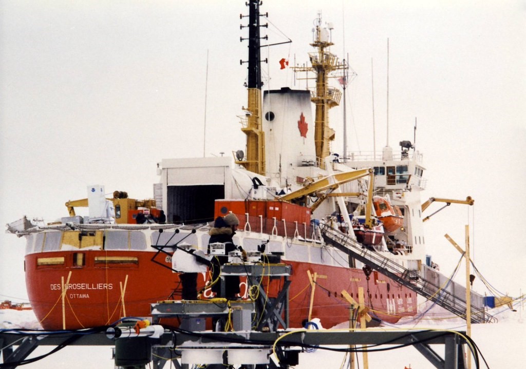 Des Groseilliers taking arctic measurements